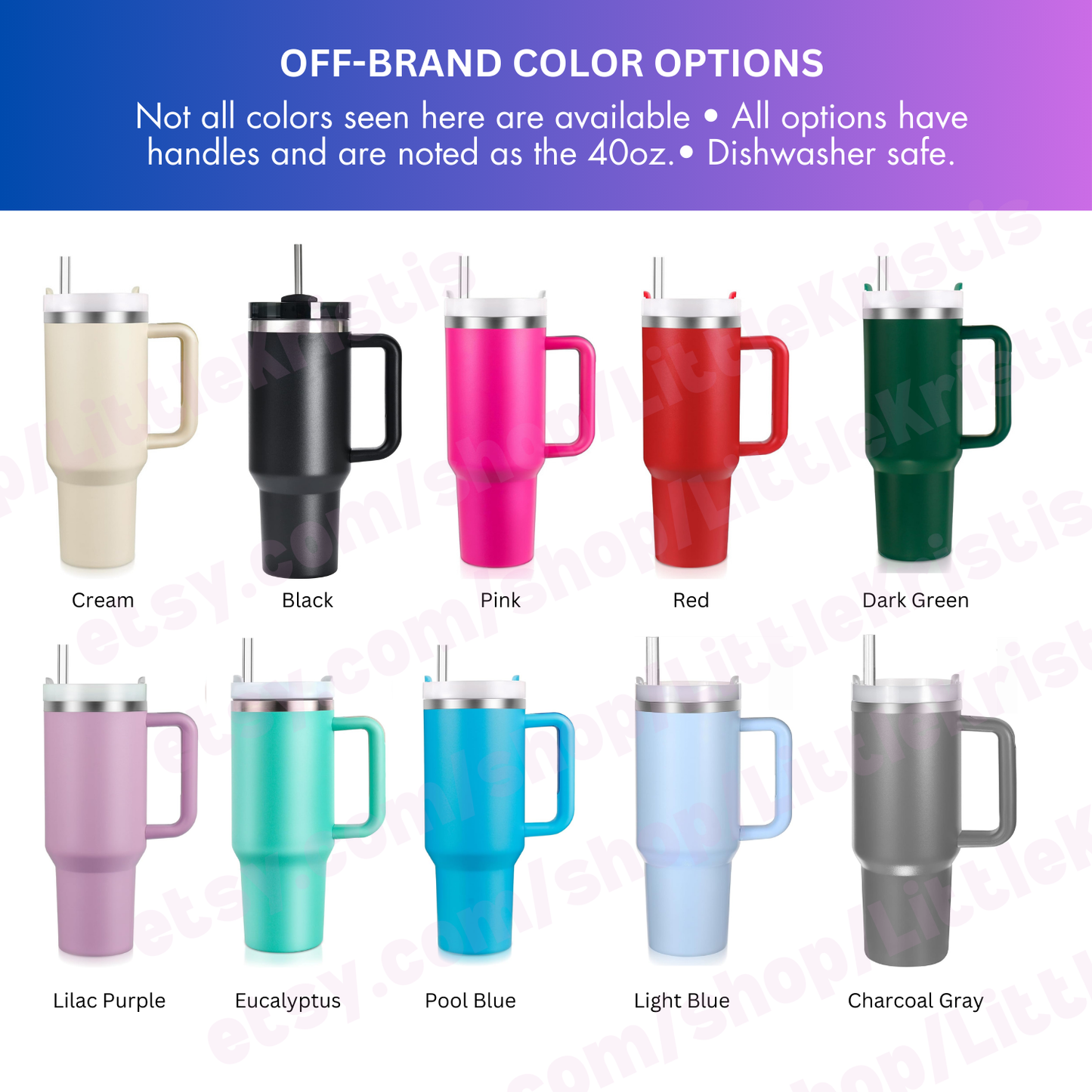 the color options for a travel mug