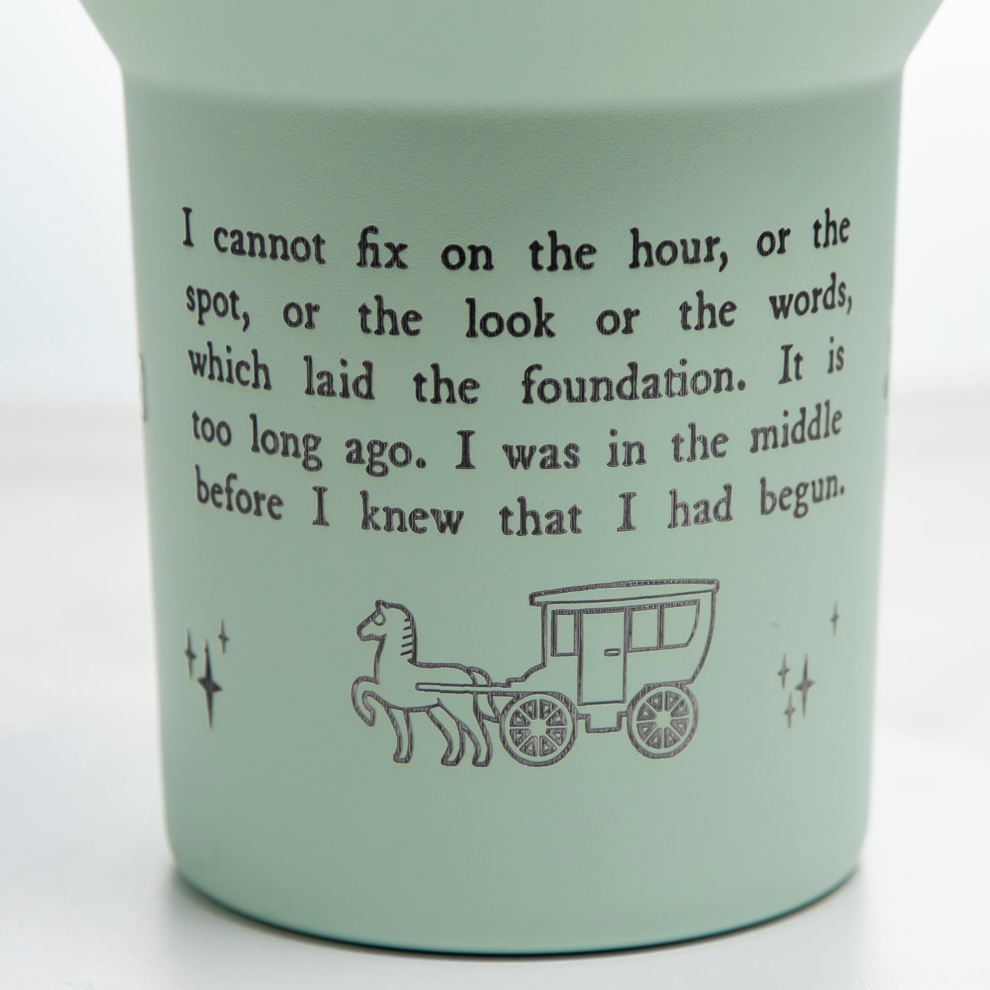 a cup with a poem written on it