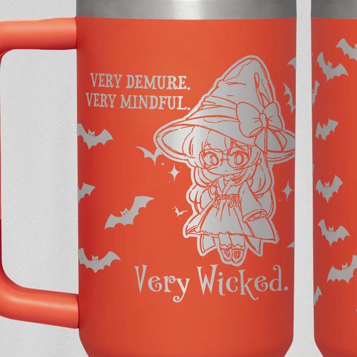 Very Demure Very Mindful Very Wicked Personalized Halloween Engraved Stanley Tumbler