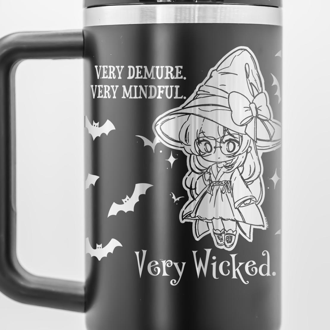 Very Demure Very Mindful Very Wicked Personalized Halloween Engraved Stanley Tumbler