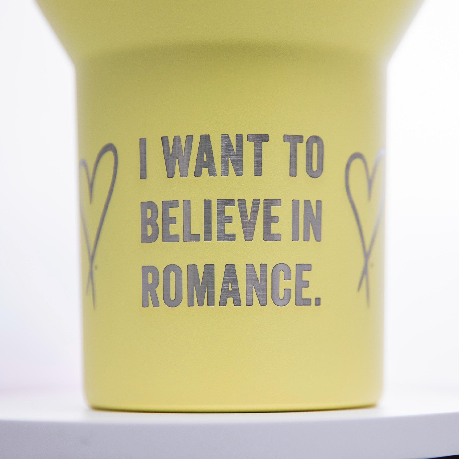 i want to believe in romance coffee mug