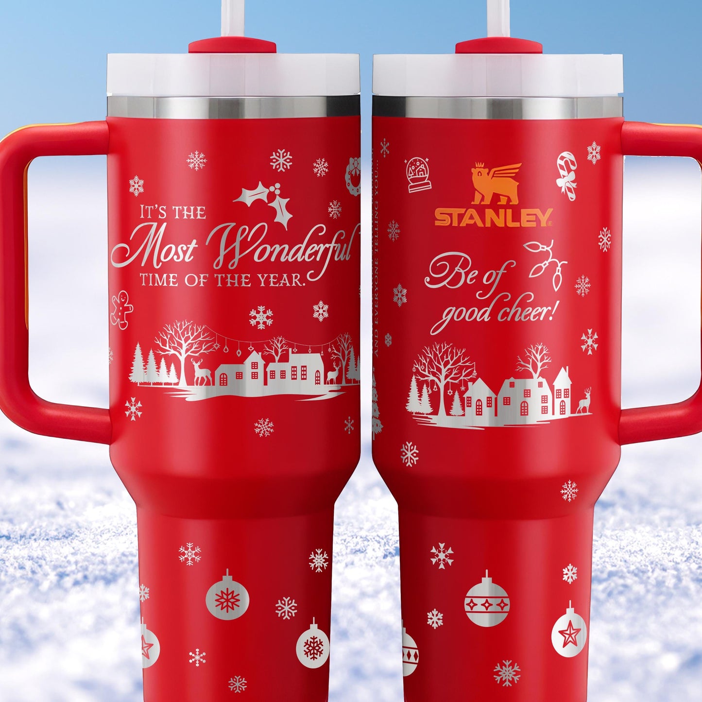 Stanley or Yeti Engraved Christmas and Holiday Cups: Most Wonderful Time of the Year