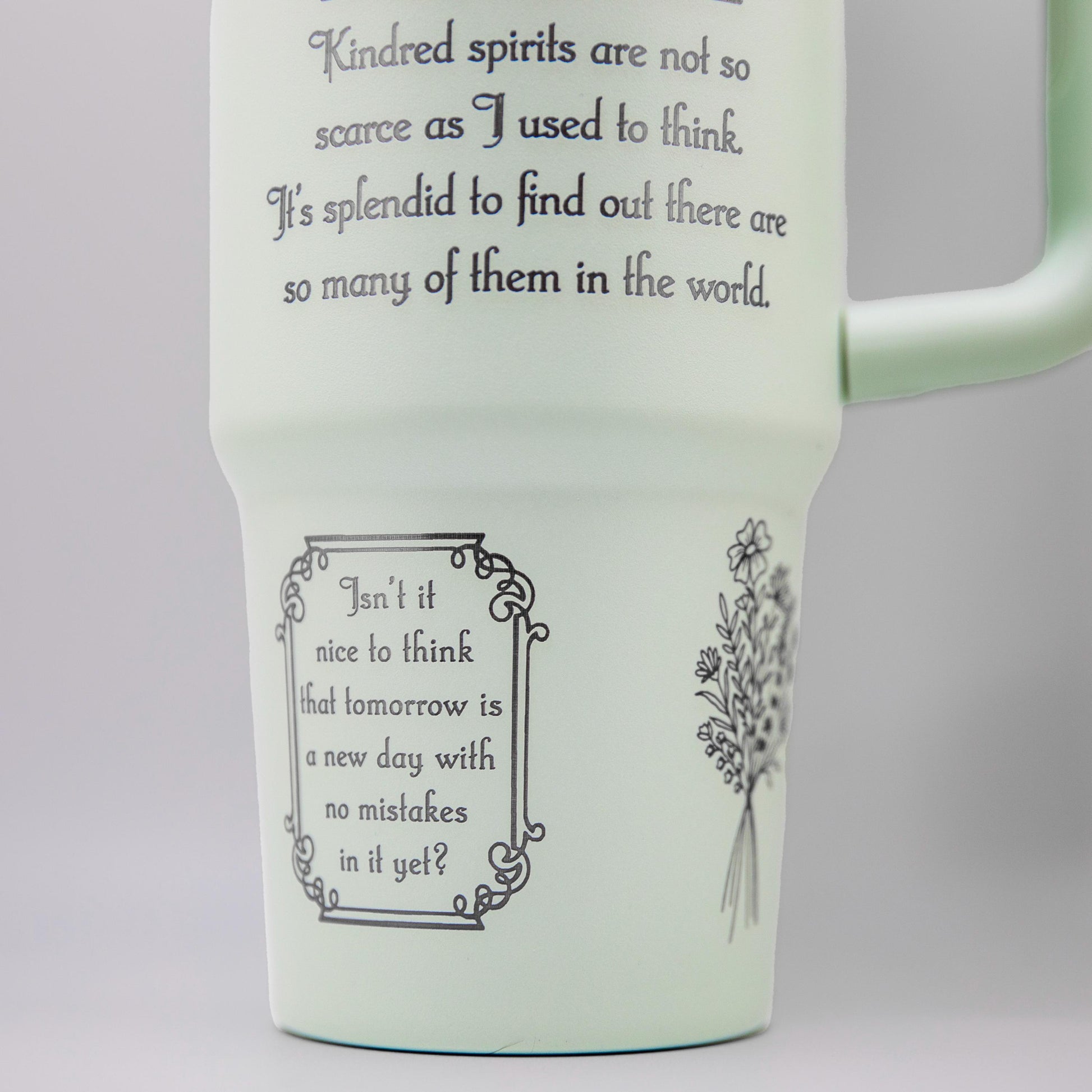 a white coffee cup with a poem on it